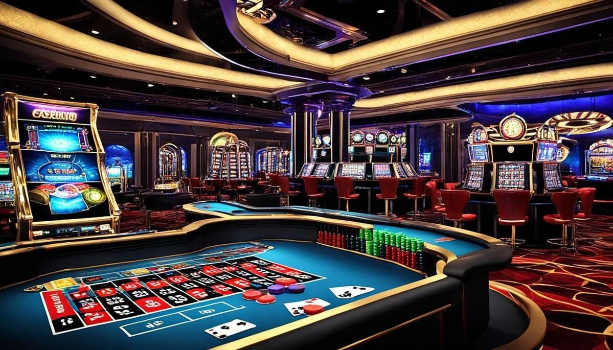 Layar permainan Ikan Jackpot menampilkan berbagai ikan, sistem poin, dan jackpot progresif